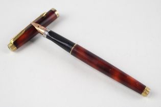 Vintage PARKER 75 Brown Lacquer Fountain Pen w/ 14ct Gold Nib WRITING // Dip Tested & WRITING In