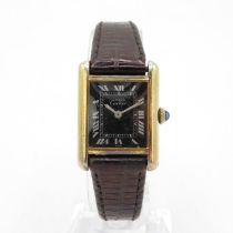 MUST DE CARTIER 'TANK' Ladies Sterling Silver Cased WRISTWATCH Hand-wind // MUST DE CARTIER 'TANK'