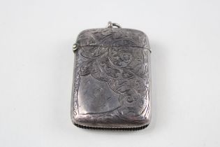 Antique Edwardian 1902 Birmingham STERLING SILVER Vesta / Match Case (36g) // w/ Personal