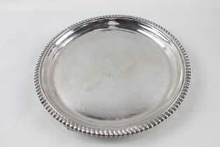 1821 Edinburgh Hallmarked 10.5" diameter silver tray 446g //