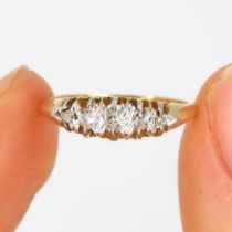 15ct gold antique diamond ring (2.2g) Size L 1/2