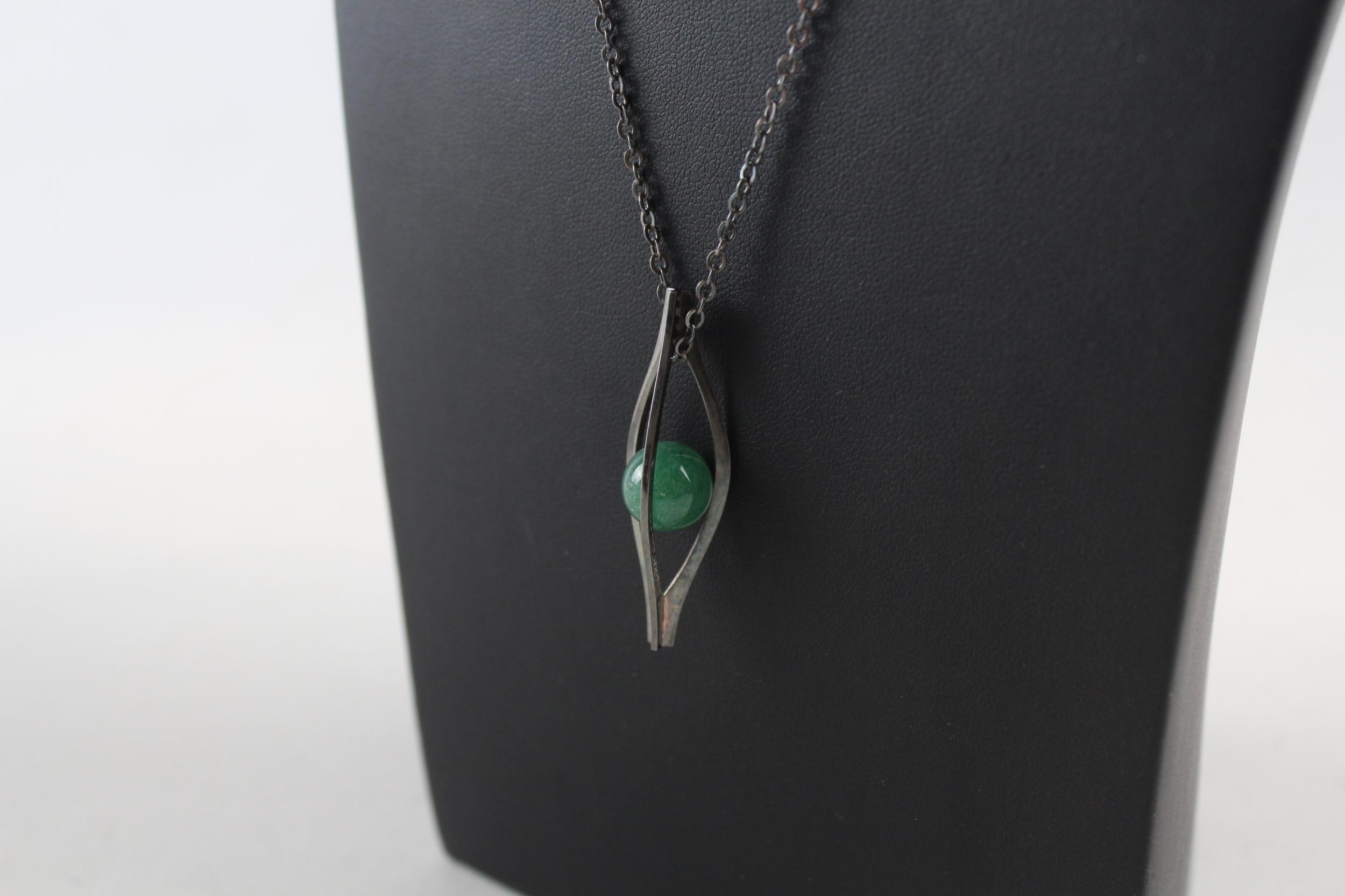 Silver gemstone necklace with anvil mark for Kupittaan Kulta (9g) - Image 3 of 5