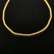 Halskette, 333/8K Gelbgold (punziert), 6,45g, ausgefallen gearbeitetes strukturiertes rundes Band, 