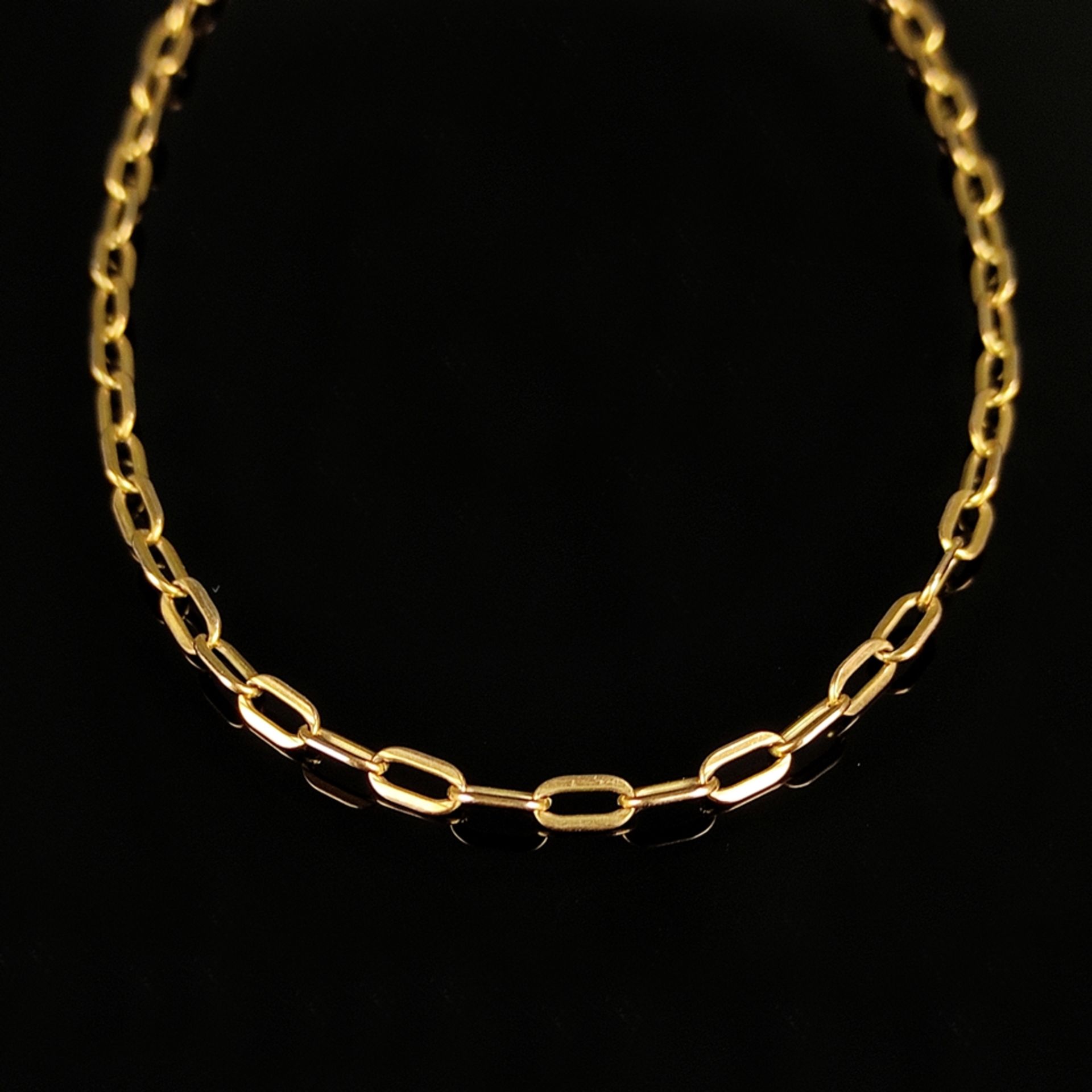 Anchor chain, 333/8K yellow gold (hallmarked), 7g, large oval links, ring clasp, length 55cm, ring 