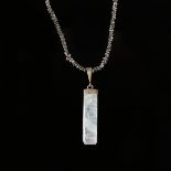 Diamond necklace with aquamarine pendant, 925 silver, total weight 12.5g, Bernhard Conrad Idar-Ober