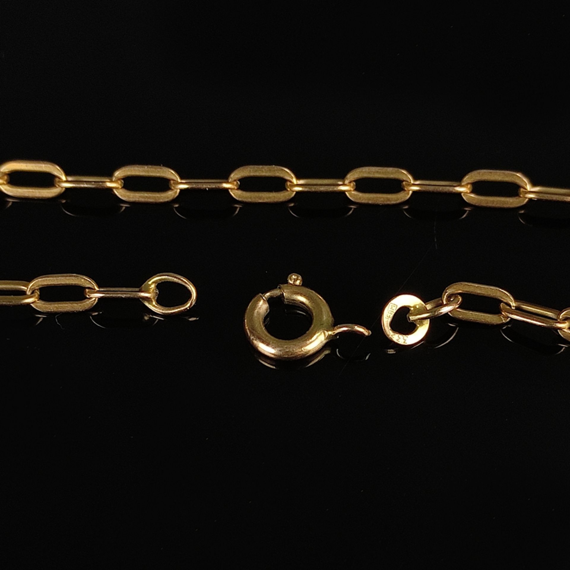 Anchor chain, 333/8K yellow gold (hallmarked), 7g, large oval links, ring clasp, length 55cm, ring  - Image 3 of 3