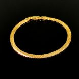 Flat armour bracelet, 333/8K yellow gold (hallmarked), 3.35g, modern lobster clasp, length 19cm