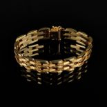 Bracelet, 585/14K yellow gold (hallmarked and tested), 29.8g, flexible links, alternating matt and 