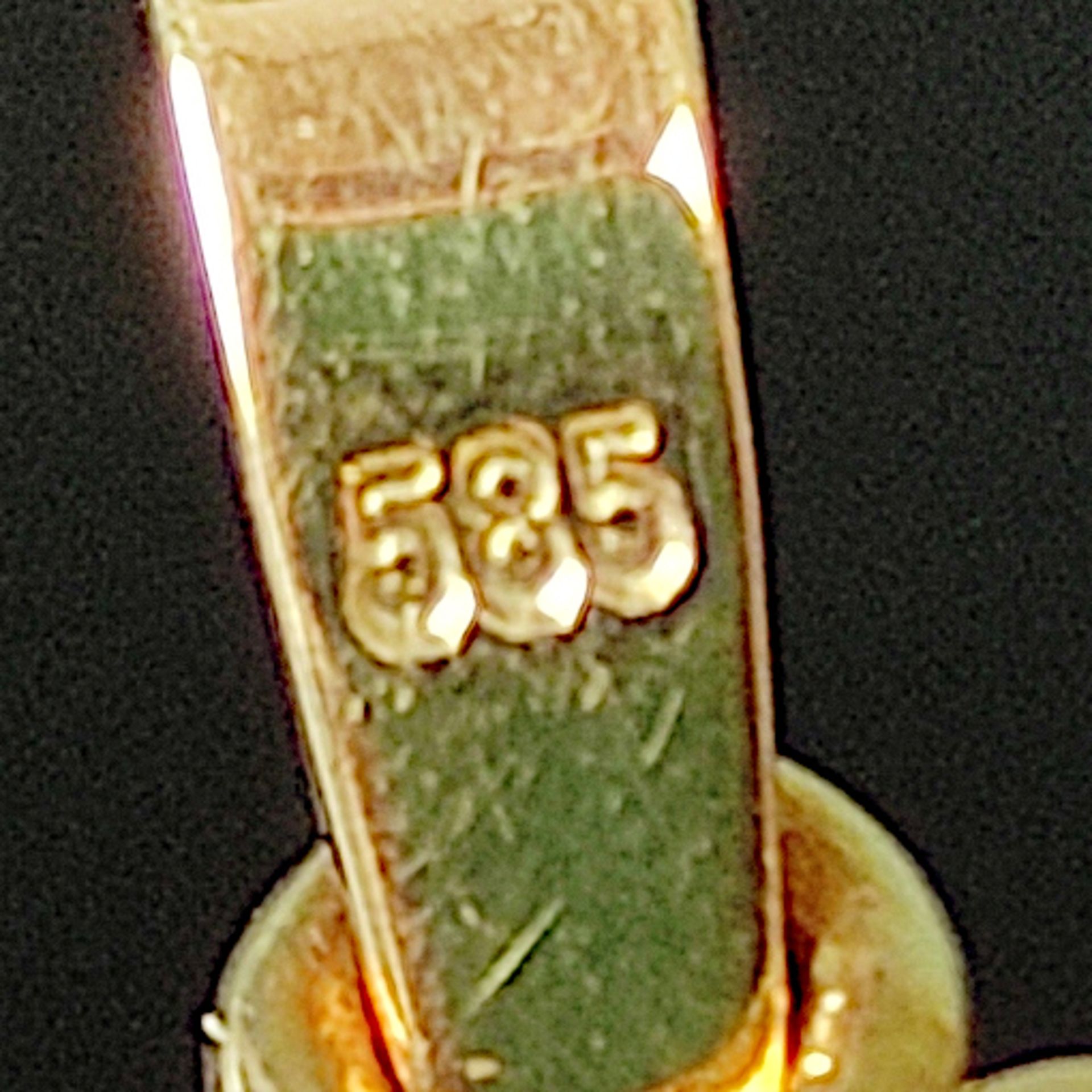 Aquamarine pendant, 585/14K yellow gold (hallmarked), 5.4g, rectangular faceted bright aquamarine,  - Image 3 of 3