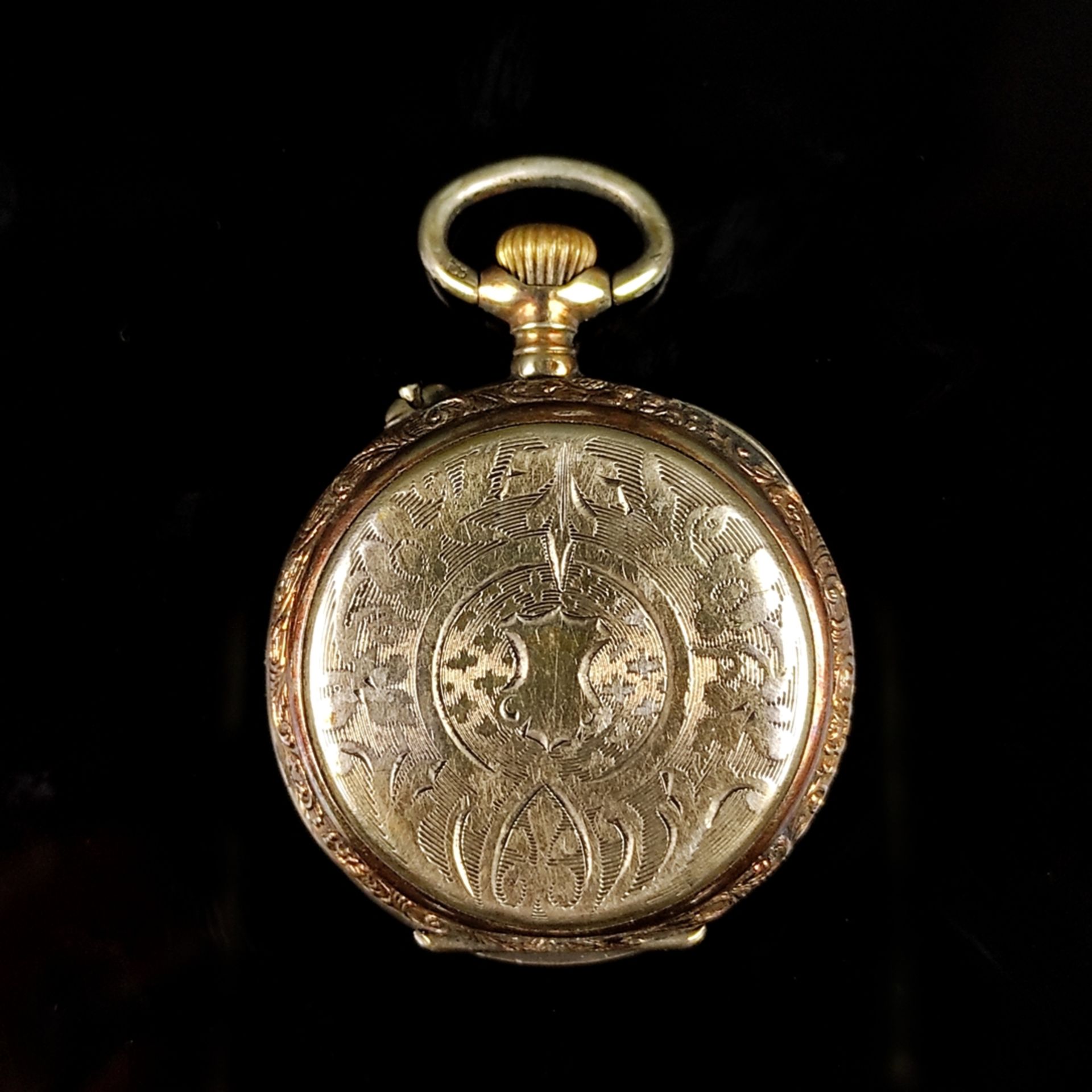 Taschenuhr, 19. Jahrhundert, Silber 800, Gesamtgewicht 25,71g, Handaufzug, läuft an, rundes, weißes - Bild 2 aus 4