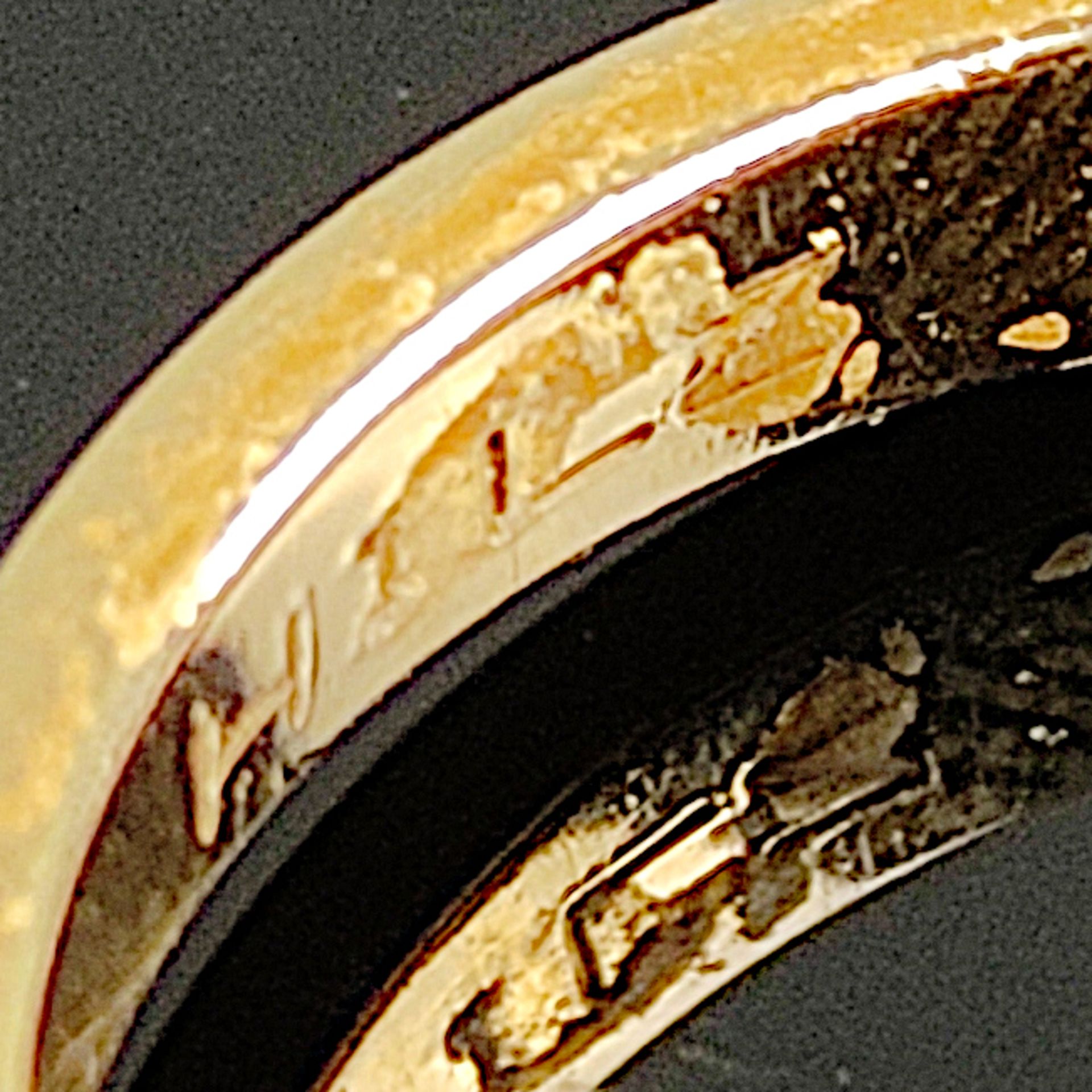 Diamant Ring, 750/18K Gelbgold (punziert), 3,52g, mittig Diamant um 0,43ct., beidseitig je 2 Diaman - Bild 4 aus 4