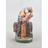 Monk as cellar master, terracotta, colourfully painted, moulding Anton Sohn, 2nd half 19th century,