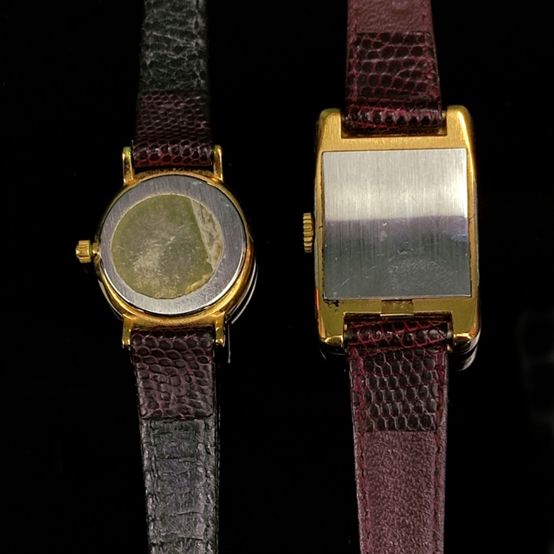 Zwei Damenarmbanduhren, bestehend aus Omega De Ville, rechteckiges Gehäuse mit abgerundeten Ecken,  - Bild 3 aus 3