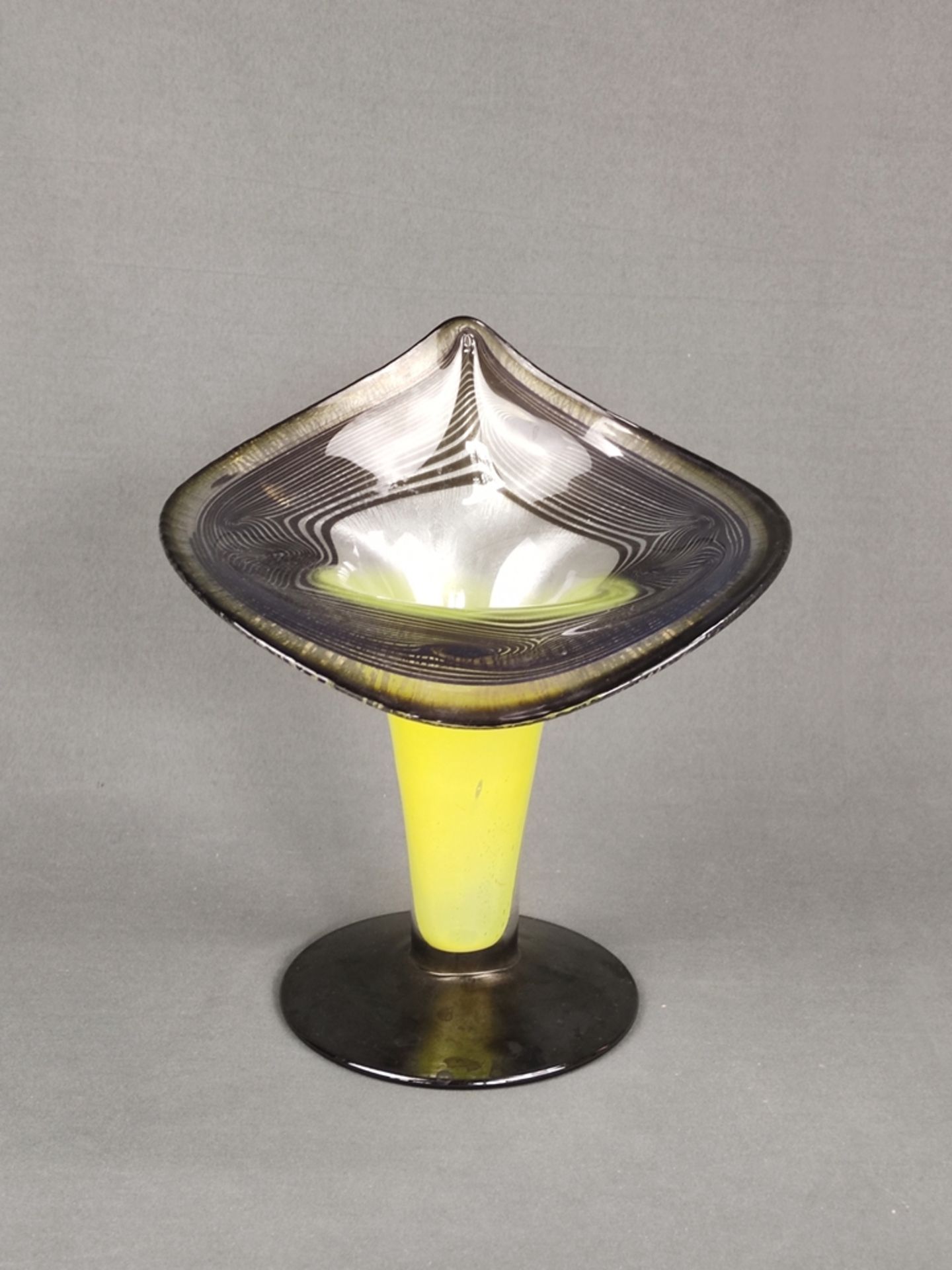 Vase Eisch, round base, goblet-shaped body with flared rim, signed "Eisch" and dated "77", height 2