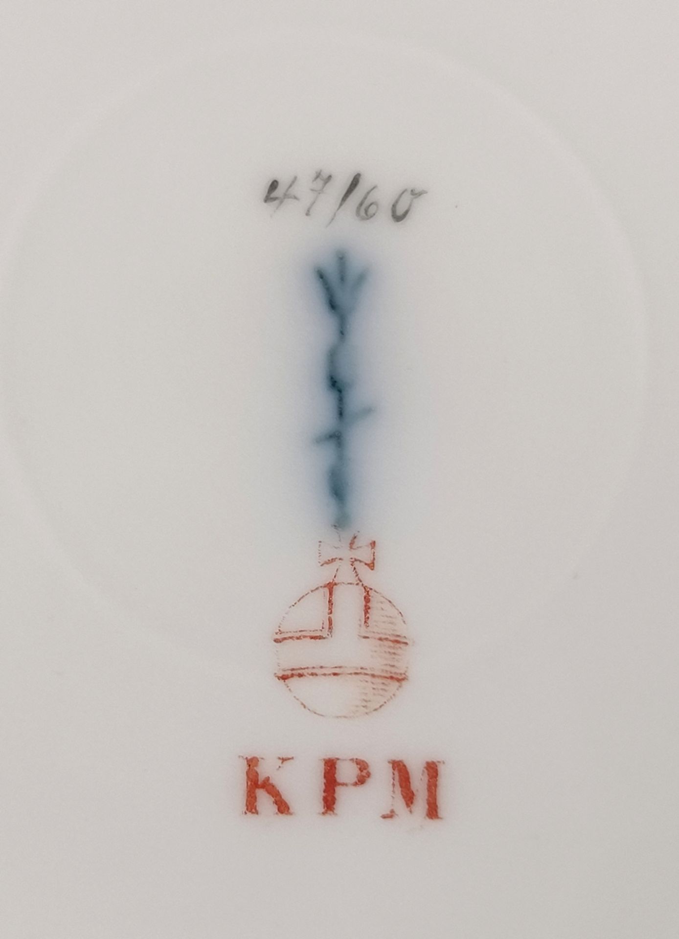 9 plates, KPM Berlin, marked with red imperial orb and blue sceptre mark, one additionally with Iro - Image 3 of 3