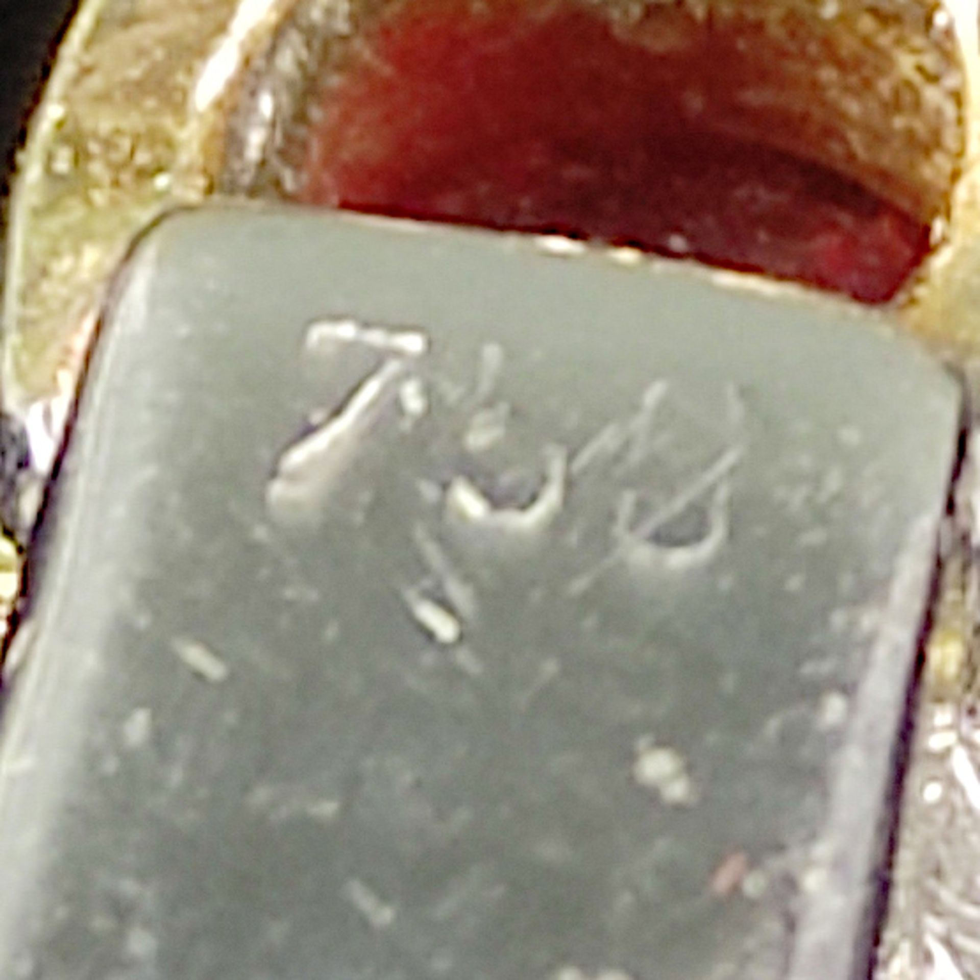 Exklusives Rubin- Brillant- Armband, Gliederarmband, 750/18K Weiß-/ Gelbgold (punziert), 22,1g, bes - Bild 3 aus 3