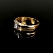 Solitärbrillant Ring, 585/14K Weiß-/Gelbgold (punziert), 6,07g, Brillant um 0,18ct, Ringgröße 65