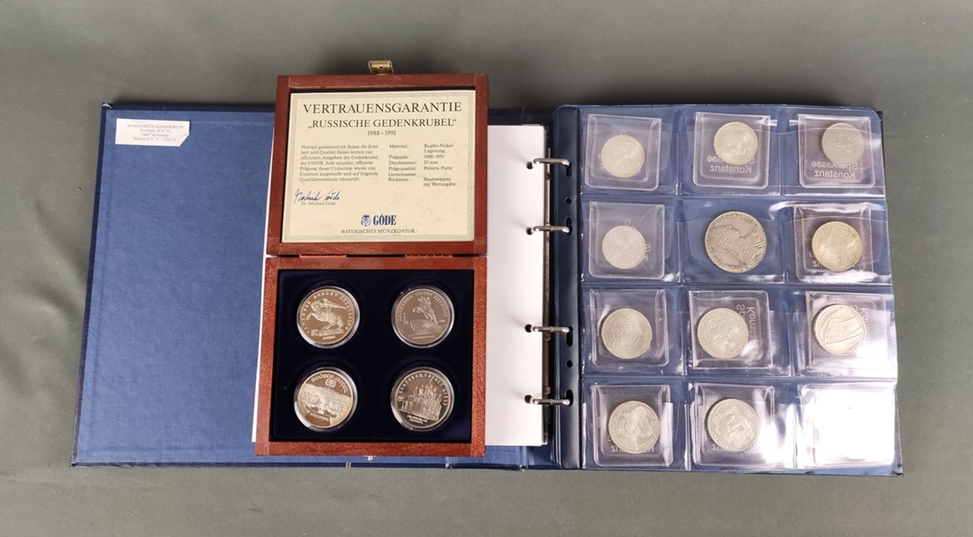 Large extensive coin and medal collection, consisting among other things of wooden box Gode "Die sc - Image 2 of 3