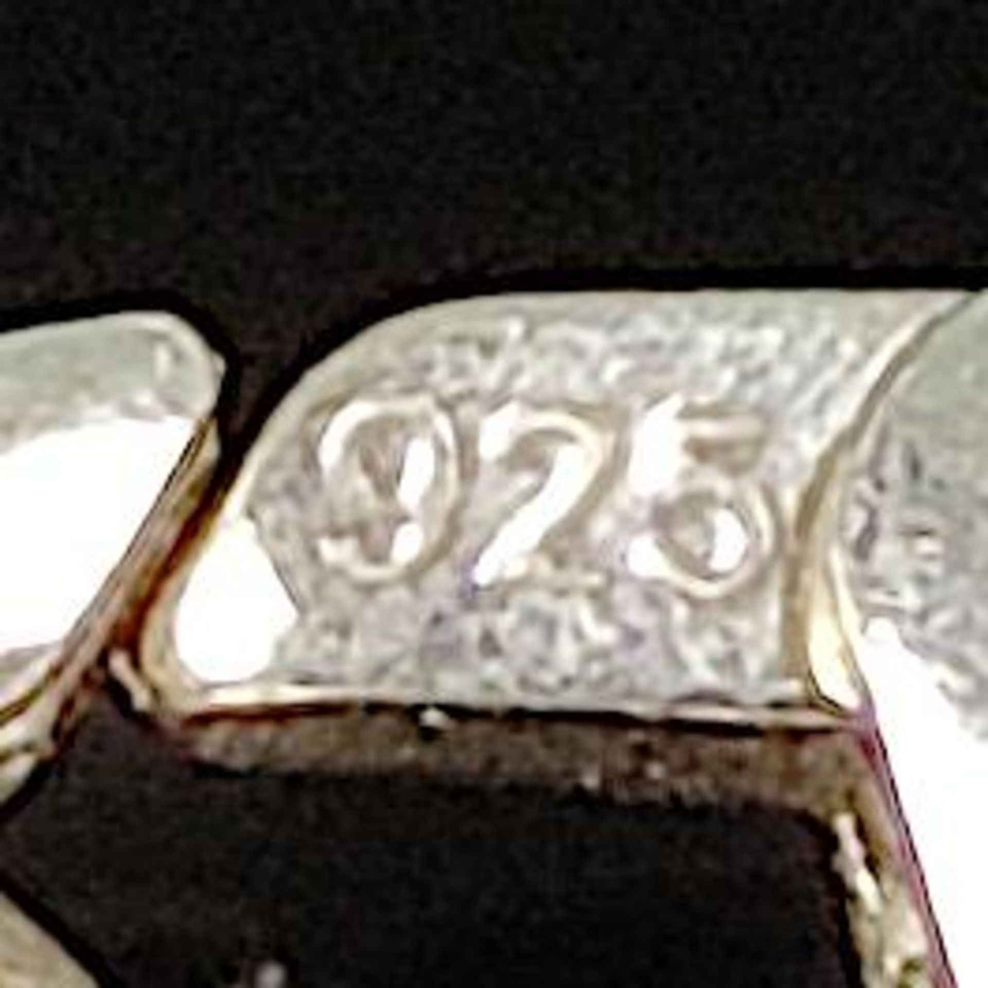 Voll-Opal-Armband, Silber 925, Gesamtgewicht 12g, Armband besetzt mit neun ovalen Vollopal-Cabochon - Bild 2 aus 2
