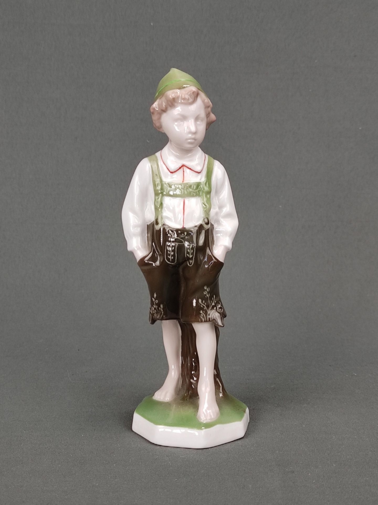 Tyrolean "Bub", Rosenthal, designed by Karl Himmelstoss, finely polychrome painted in underglaze co