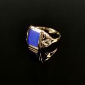 Antiker Lapislazuli-Goldring, 333/8K Gelbgold (getestet), 1,6g, antike Arbeit um 1900, Ringkopf bes