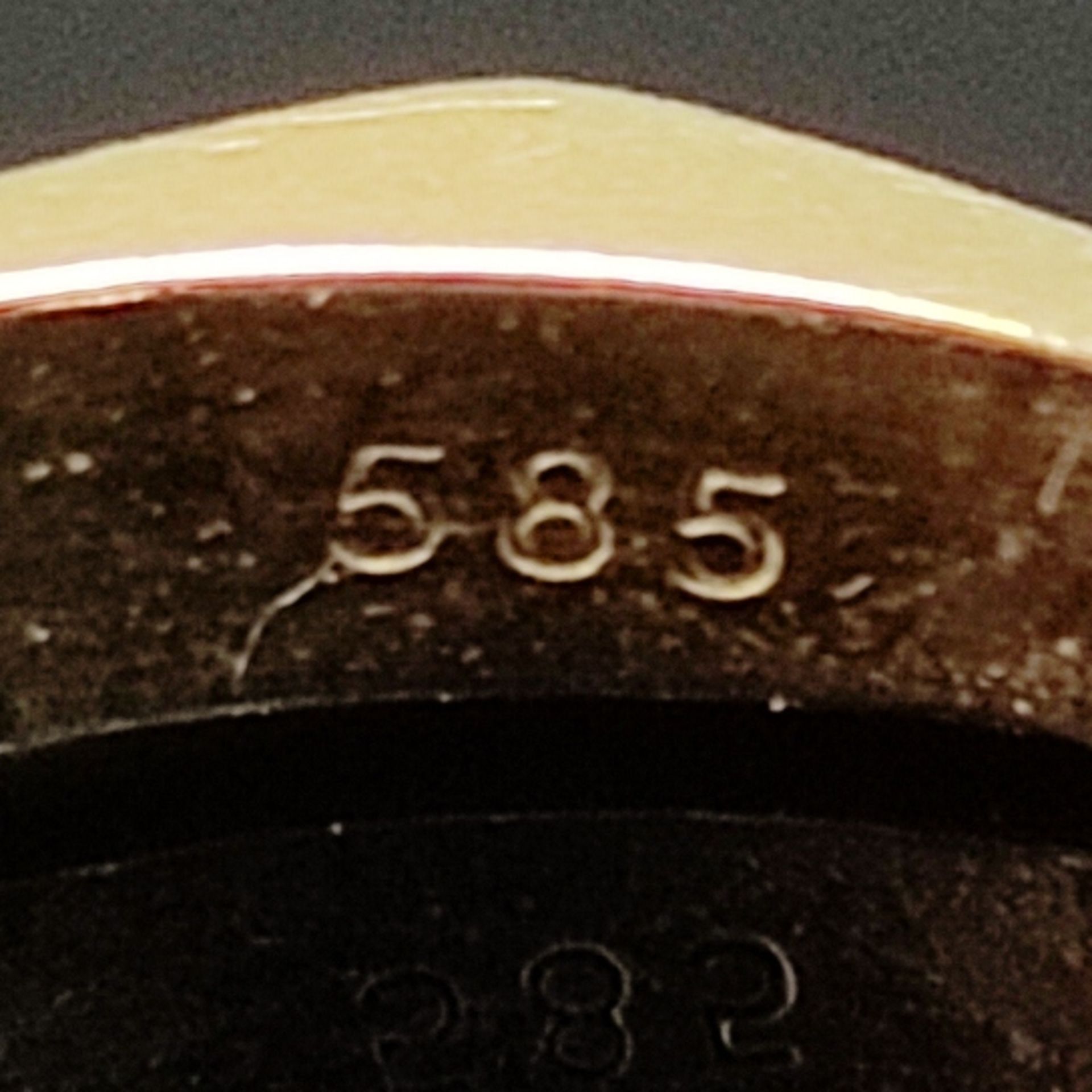 3 Ringe, bestehend aus Ring mit 7 Schmucksteinen, 585/14K Weiß- und Gelbgold (punziert), 3,69g, Rin - Bild 5 aus 5