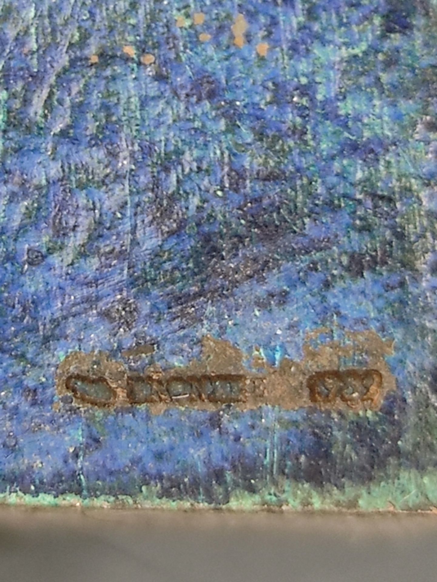 Chavanon, R.L. nach, "Buste de Marianne", Bronze dunkelblau/grün patiniert, datiert 1989 rechst unt - Bild 3 aus 3