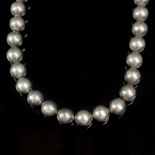 Silver ball chain, 925 silver (hallmarked), Mexico, total weight 122g, diameter per ball 14mm, pin