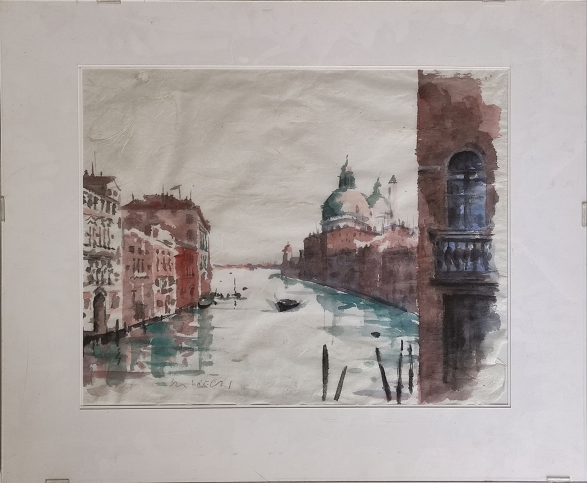 Ficus, André Hans (1919 Berlin - 1999 Friedrichshafen) "Venice", view of the Grand Canal, with the - Image 2 of 3