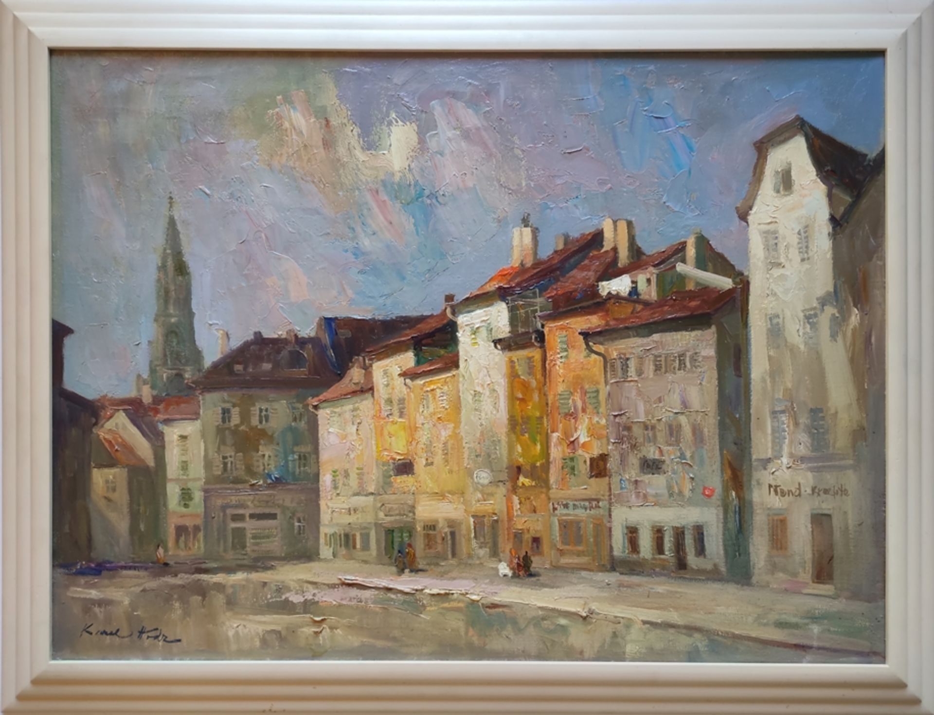 Hodr, Karel (1910 Prague - 2002 Constance) "Constance", city view of the narrow alleys of Constanc - Image 2 of 4