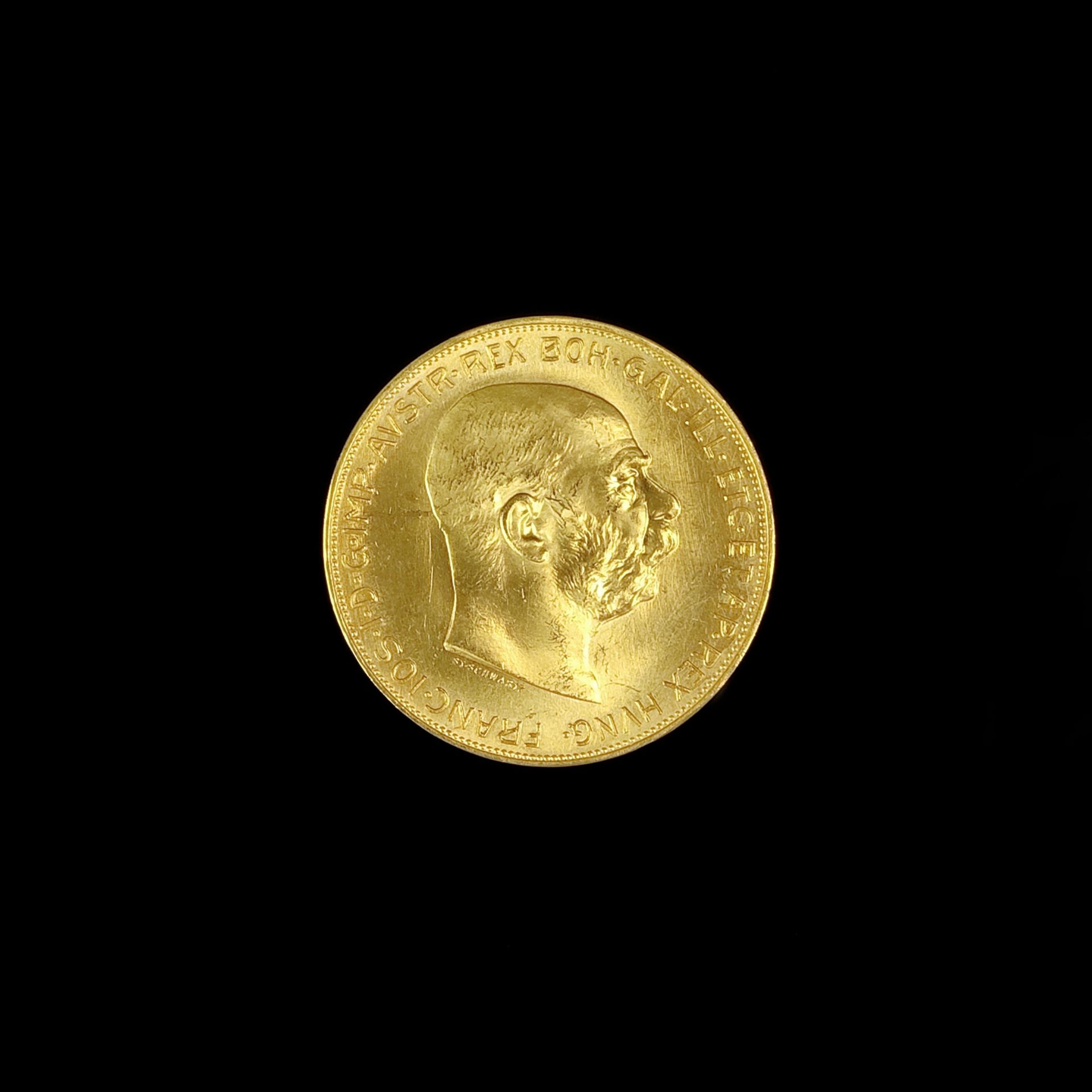 Gold coin, 100 Kronen / crowns, Franz Joseph I, Austria, 1915, 900 yellow gold, 33.84g, diameter 36