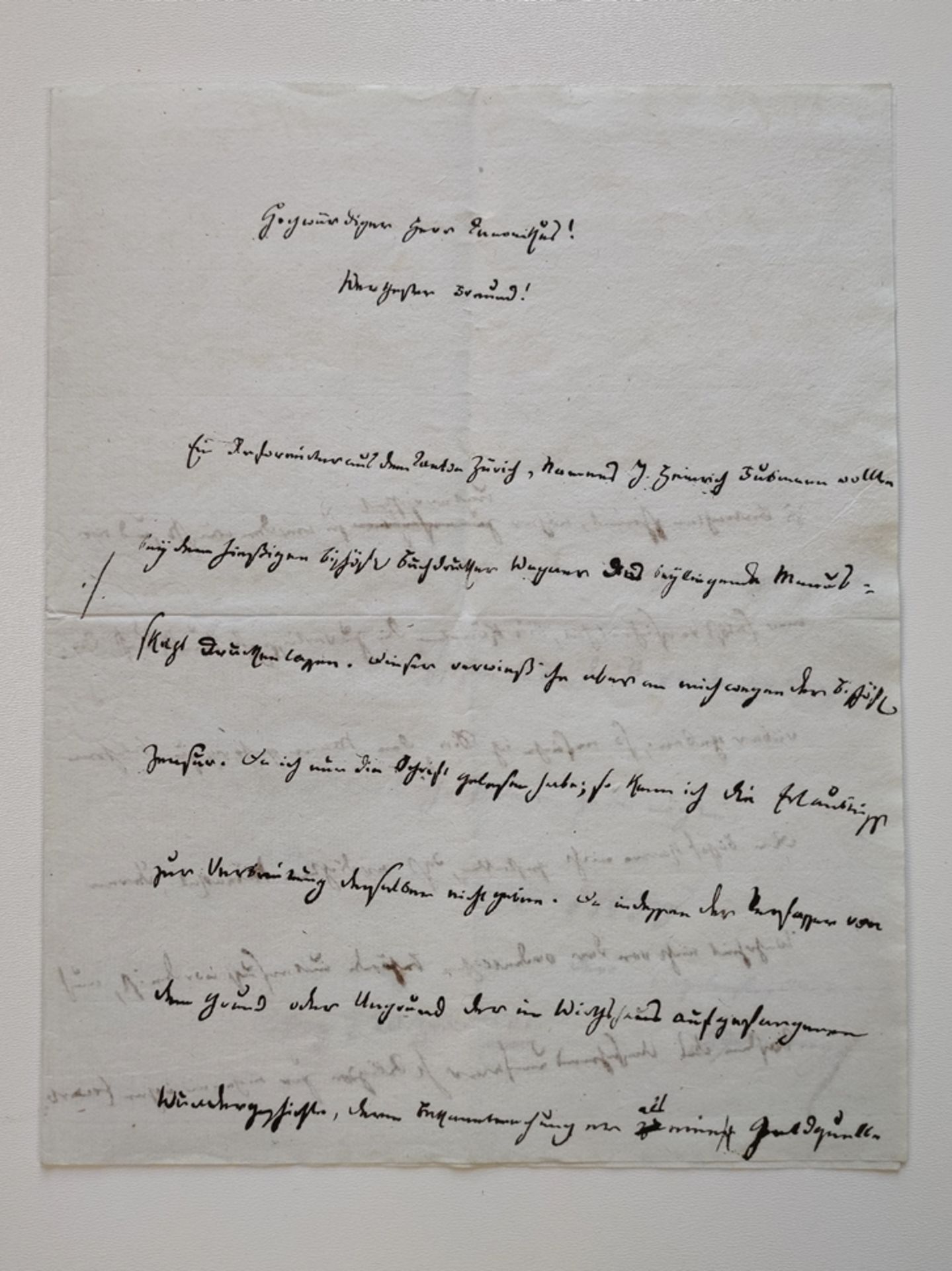 Wessenberg, Ignaz Heinrich (1774 Dresden - 1860 Constance) handwritten, signed letter to Canon J. S