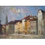 Hodr, Karel (1910 Prague - 2002 Constance) "Constance", city view of the narrow alleys of Constanc