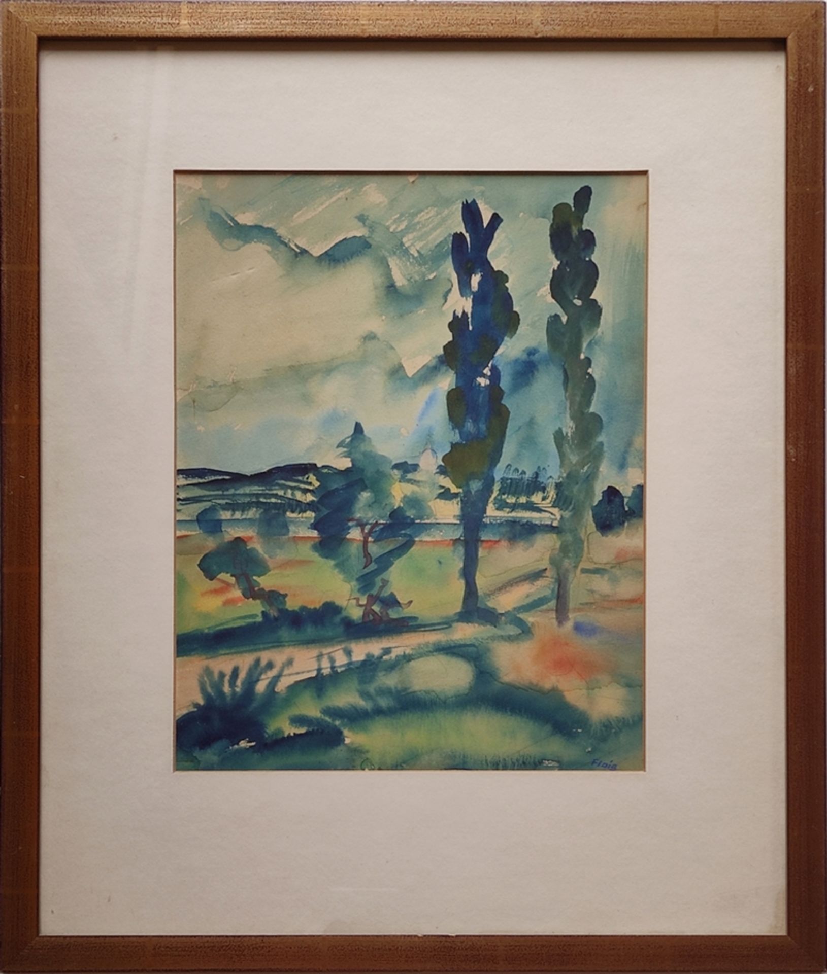 Flaig, Waldemar (1892 Villingen - 1932 Villingen) "Landscape at Lake Constance", watercolour on pap - Image 2 of 3