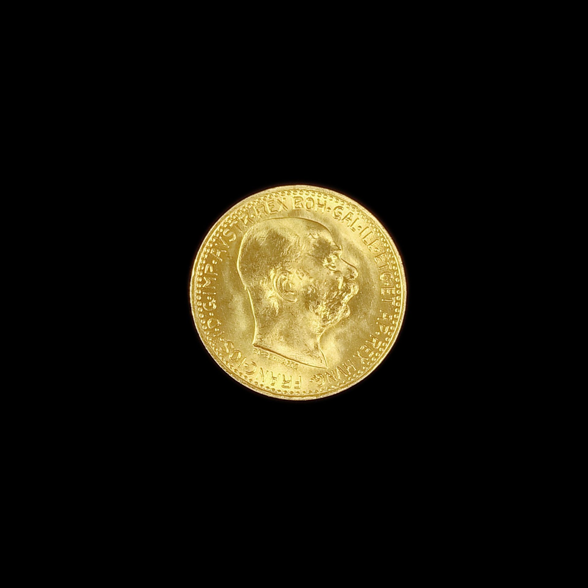 Goldmünze, 10 Kronen, Franz Joseph I., Österreich-Ungarn 1912, 900 Gelbgold, 3,38g, Durchmesser 18,