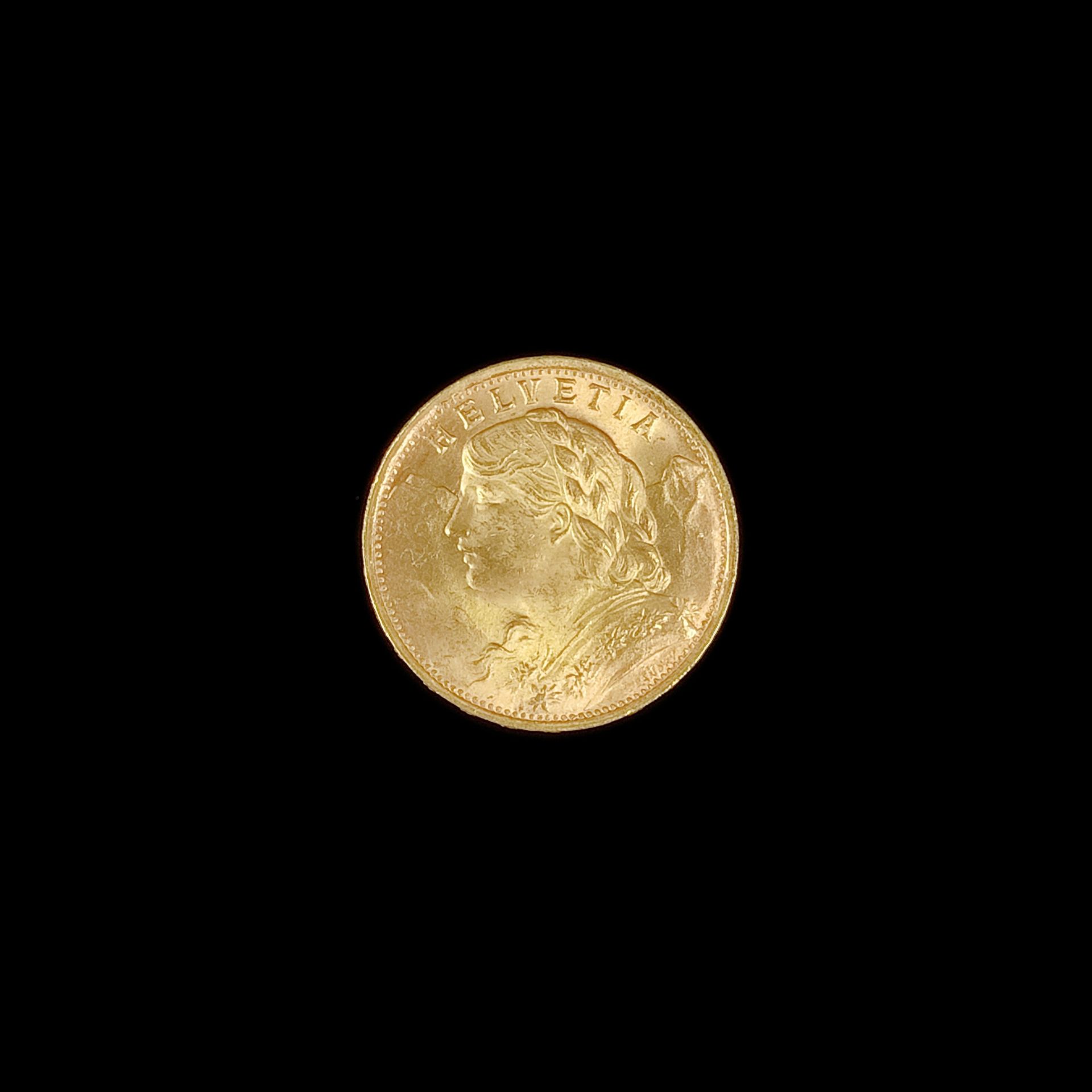 Gold coin "Vreneli", 20 francs, Helvetia, Switzerland 1947, B, 900 yellow gold, 6.45g, diameter 21.