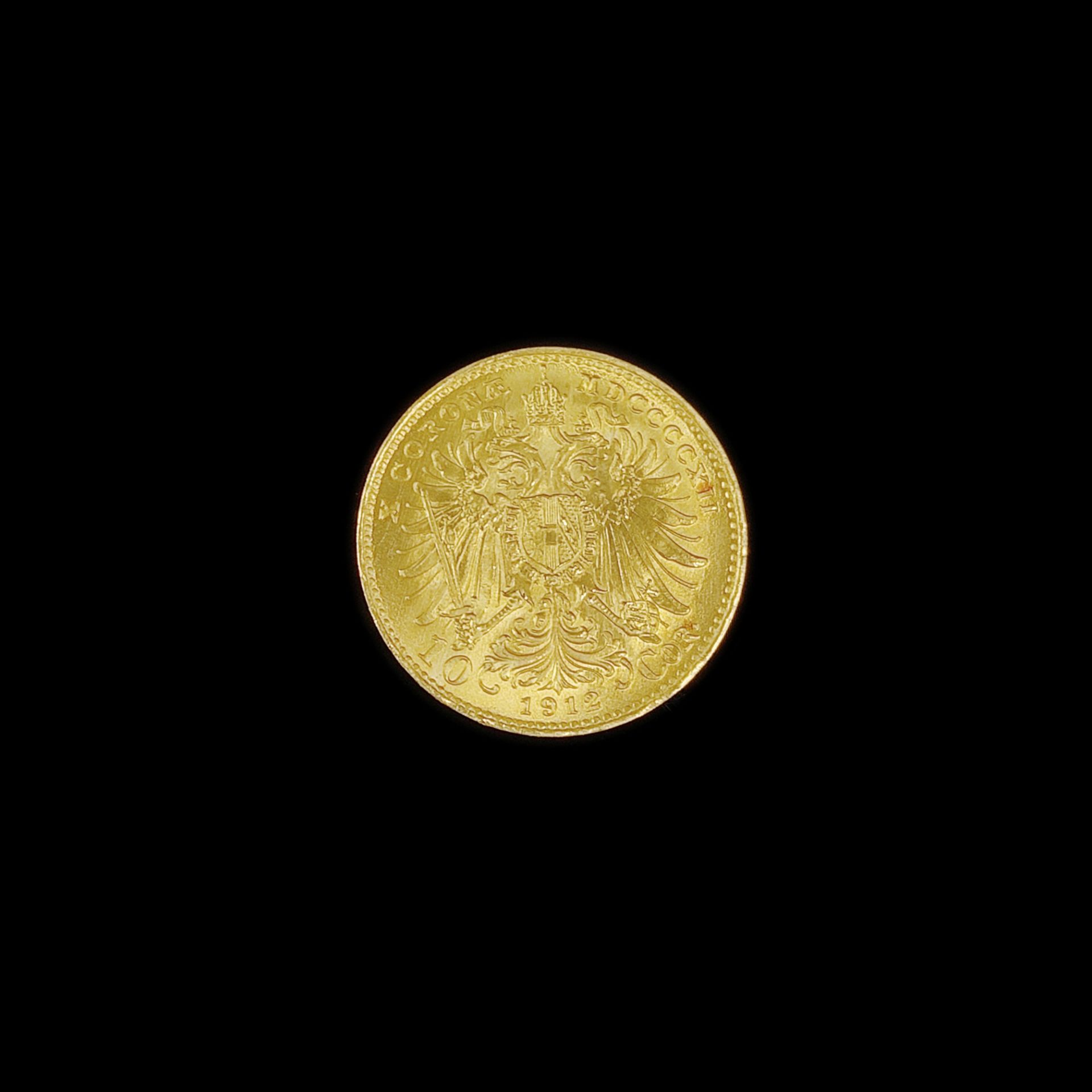 Goldmünze, 10 Kronen, Franz Joseph I., Österreich-Ungarn 1912, 900 Gelbgold, 3,38g, Durchmesser 18, - Bild 2 aus 2