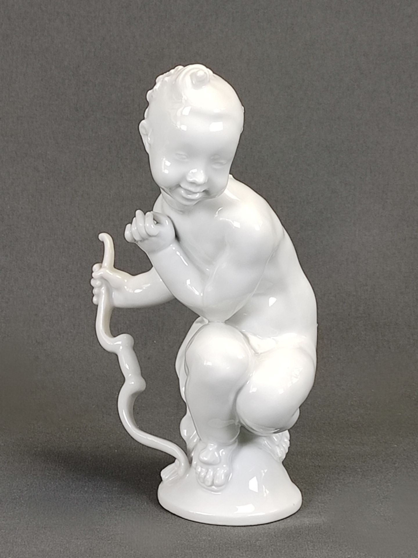 Porcelain figure "Cupid", Meissen sword mark, 1st choice, designed by Paul Scheurich (1883 - 1945)