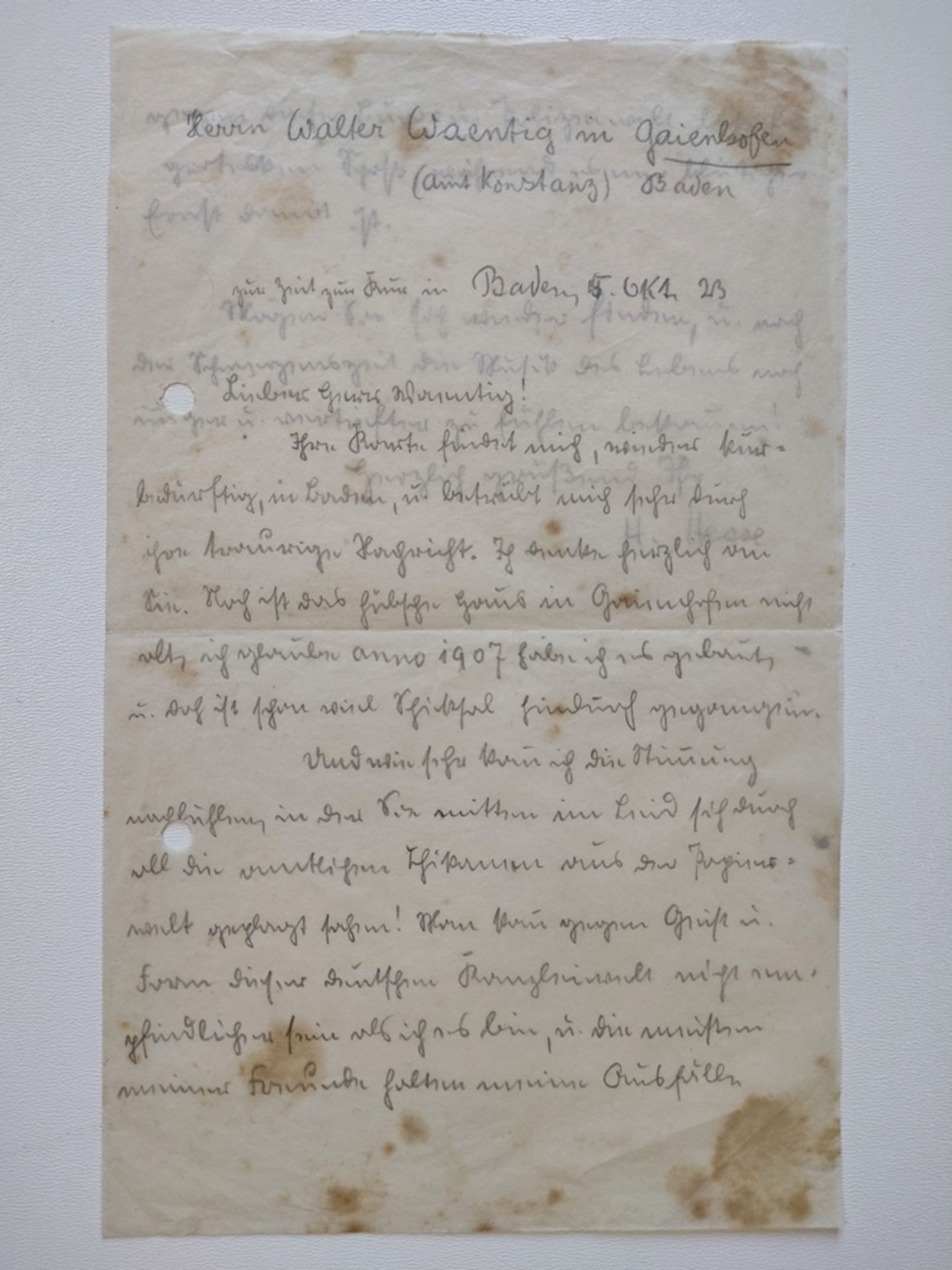 Hesse, Hermann (1877 Calw - 1962 Montagnola) handwritten letter with signature to Walter Waentig in