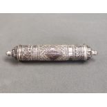 Miniatur Dokumentenköcher/Zylinderbox, wohl Silber, 85g, mit abnehmbarer Endkappe, traditionell für