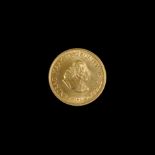 Goldmünze, 2 Rand (1 Sovereign), Avers: Porträt Jan van Riebeeck, Revers: Springbock, Südafrika 197