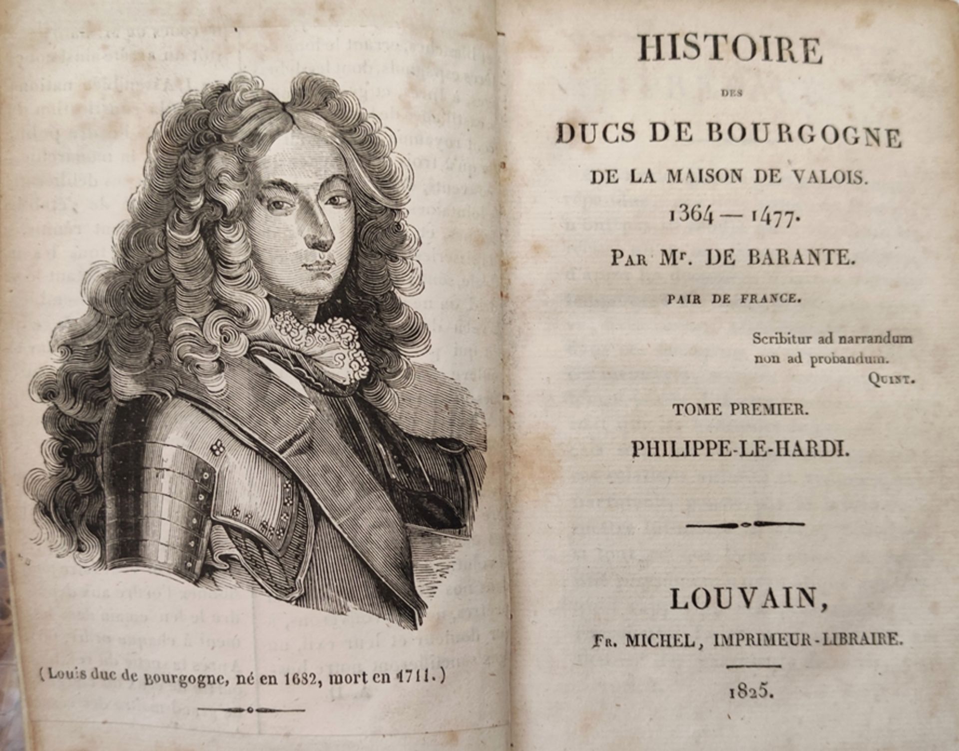16 volumes "Histoire des Ducs de Bourgogne" and another volume "Visages de la Bourgogne", consistin