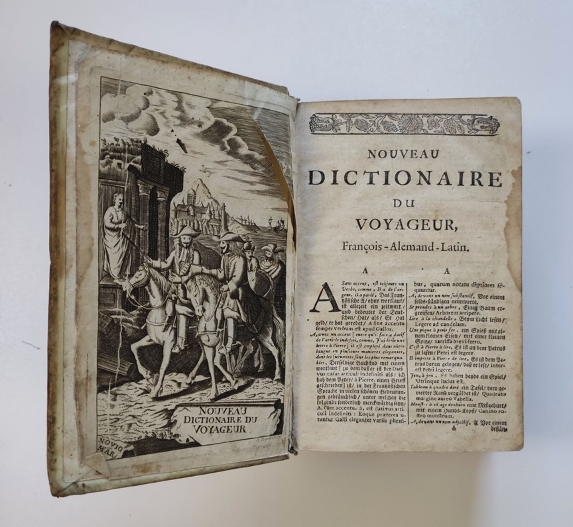 Dictionary "Nouveau dictionaire du voyageur, Francois - Alemand - Latin / Neues und ausführliches D