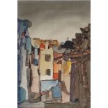 Matysiak, Walter (1915 Schweidnitz - 1985 Constance) "Untitled", abstract depiction of an alley, wa
