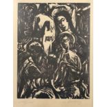 Helbig, Walter (1878 Falkenstein - 1968 Ascona) "Anbetung der Heiligen drei Könige", Holzschnitt, E