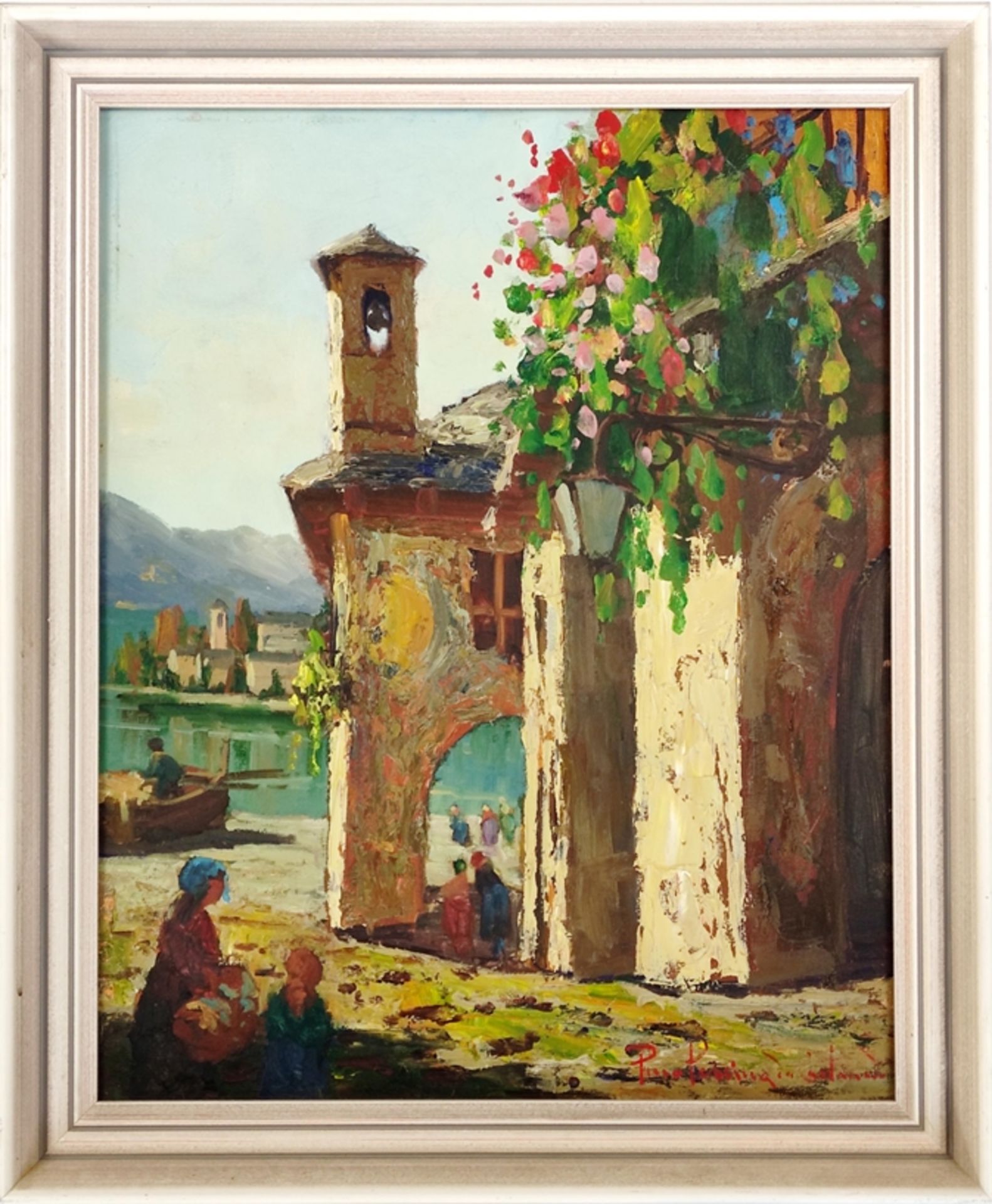 Pessina da Castanedo, Pino (1911 - 1991) "Vecchia Orta - il municipio", the town hall in Orta San G - Image 2 of 4