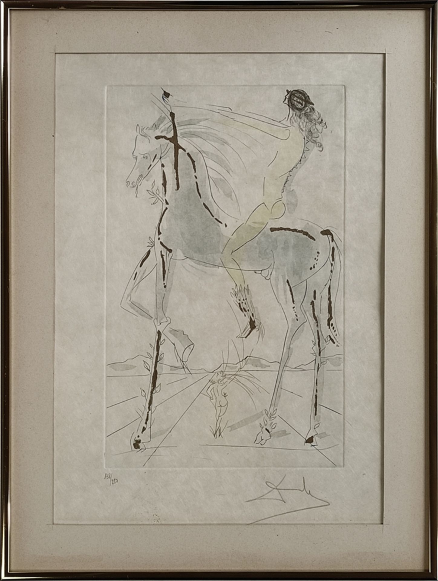 Dali, Salvador (1904 - 1989 Figueres) "Die Geliebte ist so schön wie eine Pferdeherde", Farbradieru - Bild 2 aus 3
