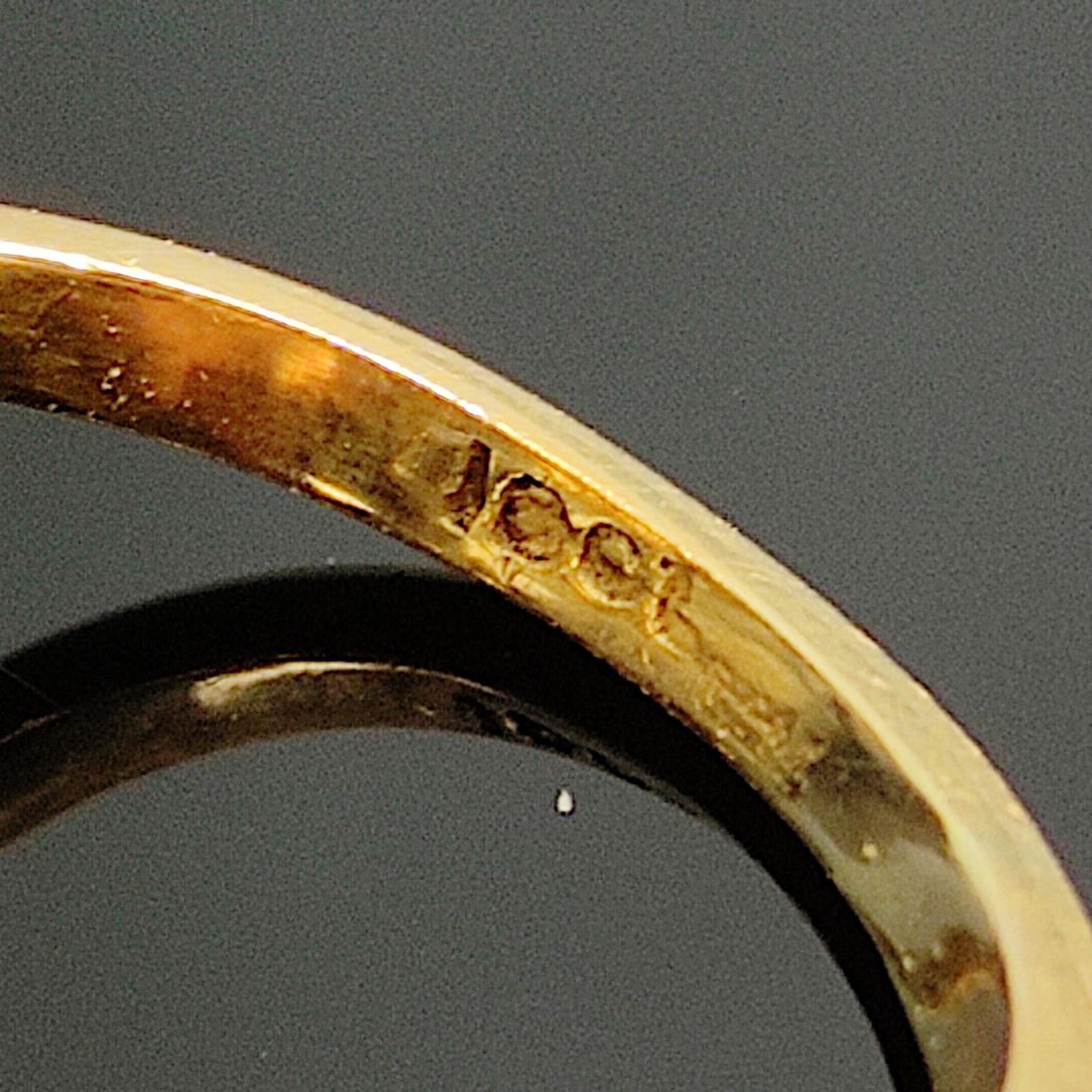 Ausgefallener Opal-Ring, 750/18K Weiß-/Gelbgold (punziert), Gesamtgewicht 4,41g, mittig ovaler Opal - Bild 3 aus 3