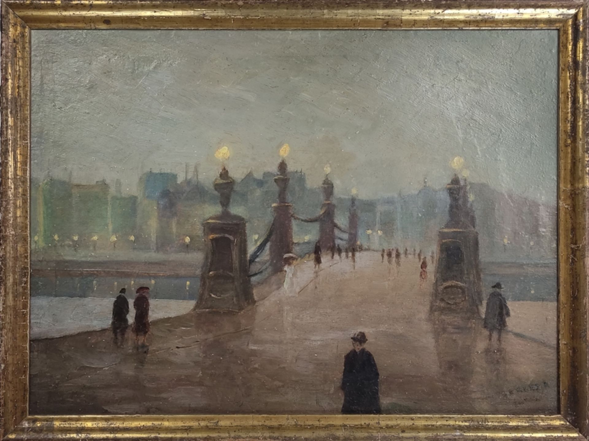 Berkes, Antal (1874 - 1938 Budapest) "Pont de Paris", oil on panel, city scenery of Paris with brid - Image 2 of 4