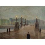 Berkes, Antal (1874 - 1938 Budapest) "Pont de Paris", oil on panel, city scenery of Paris with brid